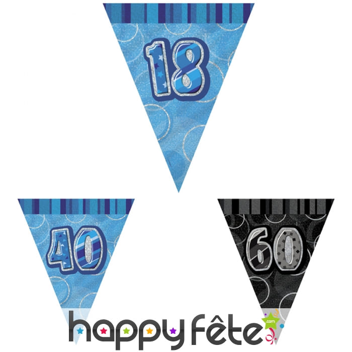 Guirlande fanions âge fond bulles