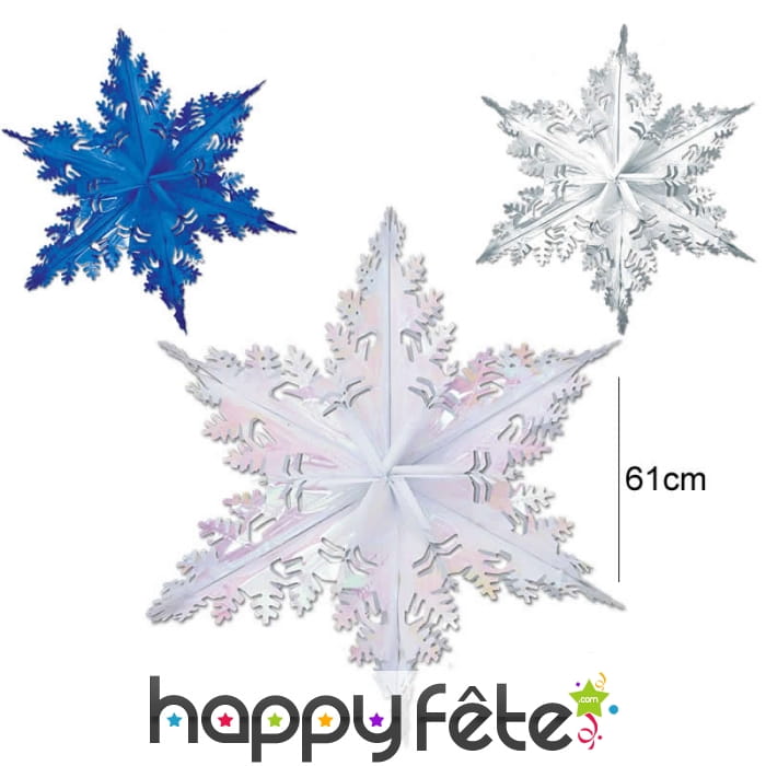 Grand flocon de neige décoratif de 61cm
