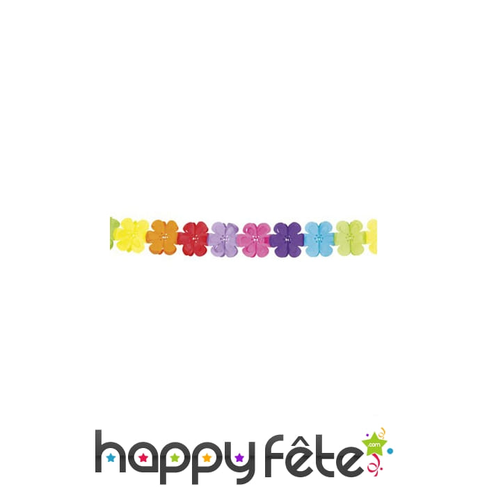 Guirlande fleurs multicolores en papier 4m