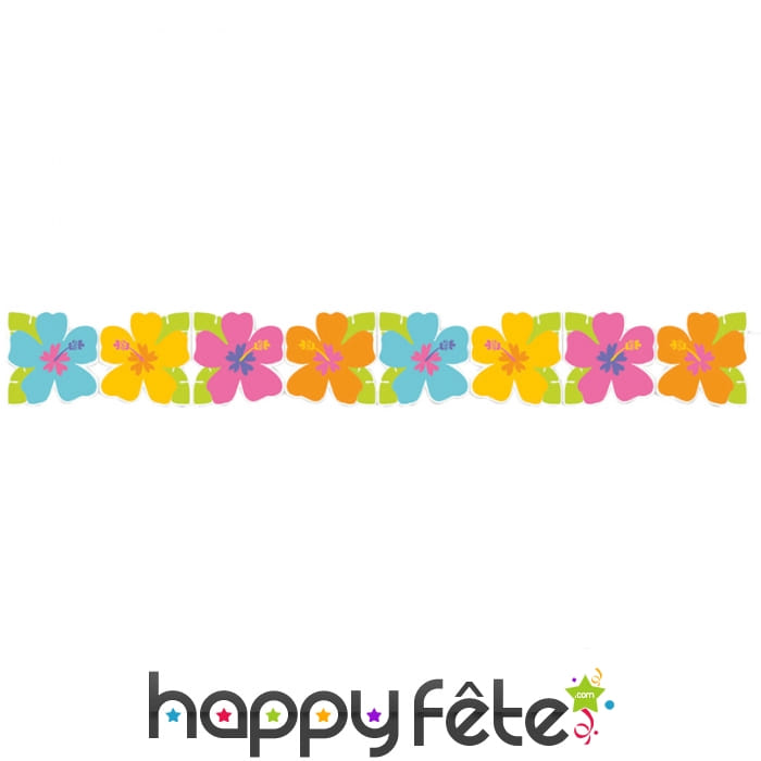 Guirlandes fleurs multicolores en papier 2,2m