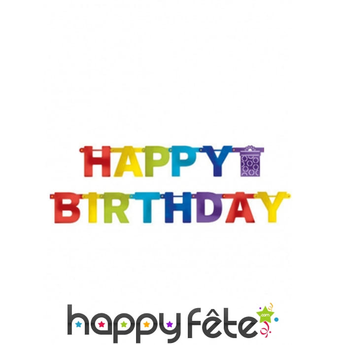 Guirlande Happy Birthday articulée de 2,19m