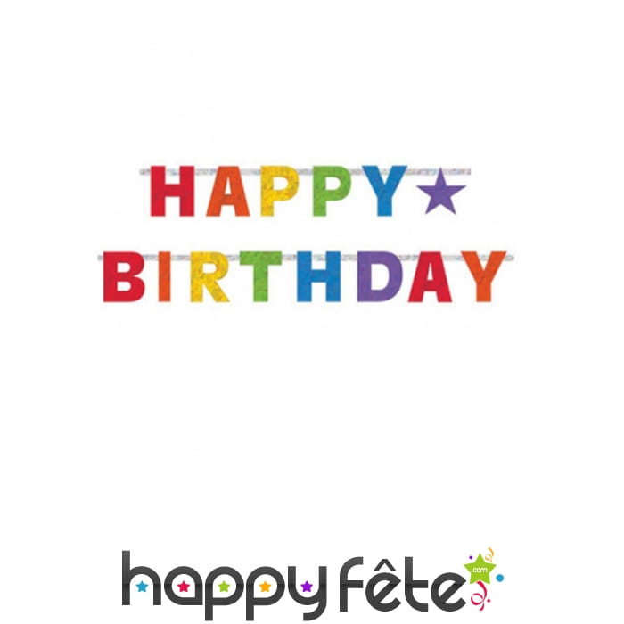 Guirlande Happy Birthday articulée et colorée