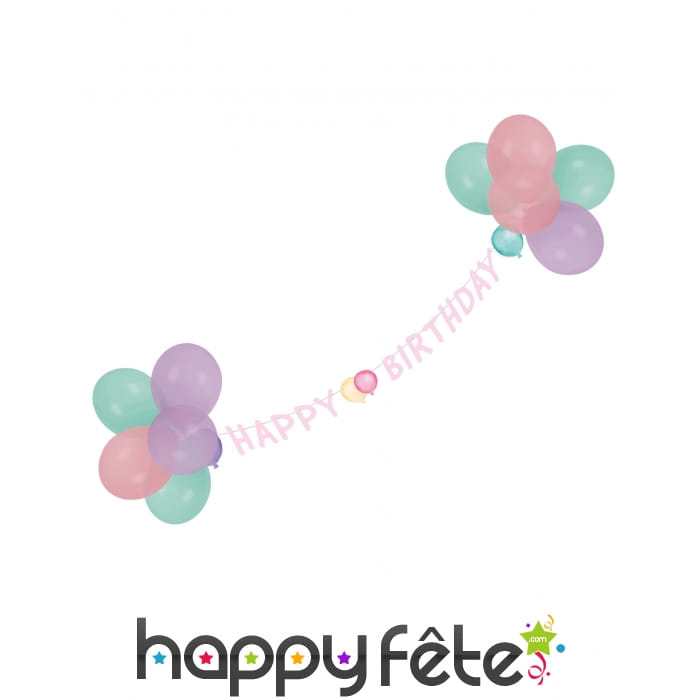 Guirlande Happy Birthday de 1,5m avec ballons