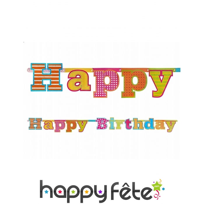 Guirlande Happy Birthday de 166cm