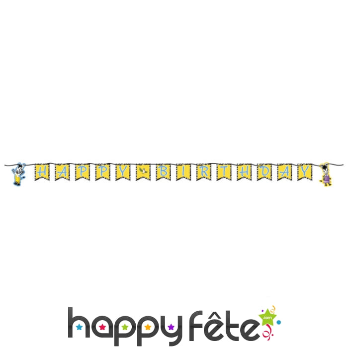 Guirlande Happy birthday de 240cm, Zou