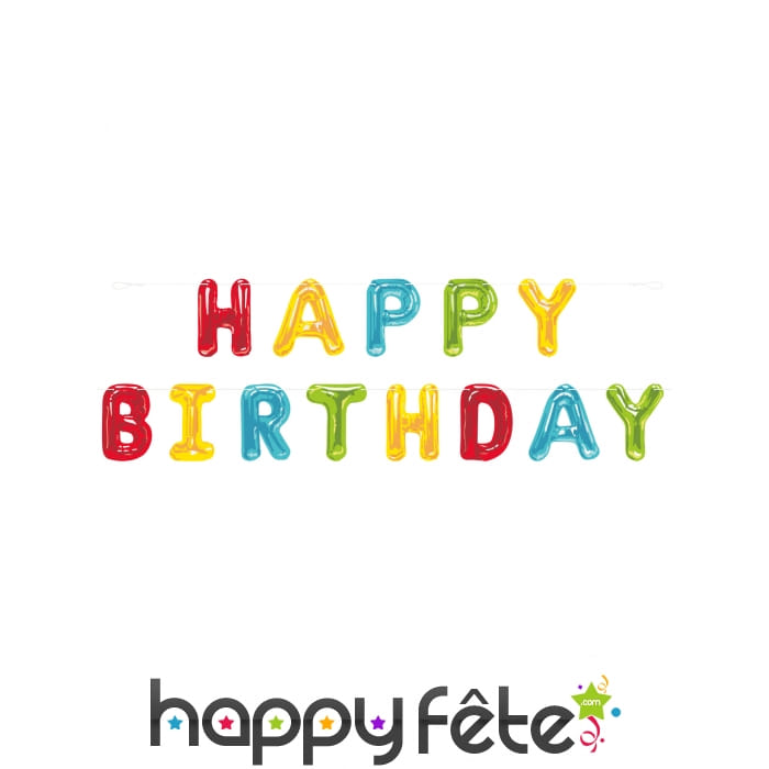 Guirlande Happy Birthday en lettre ballon 274cm
