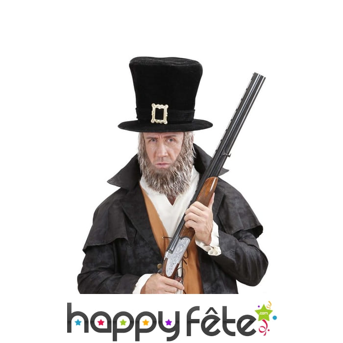 Gand haut de forme noir et barbe marron