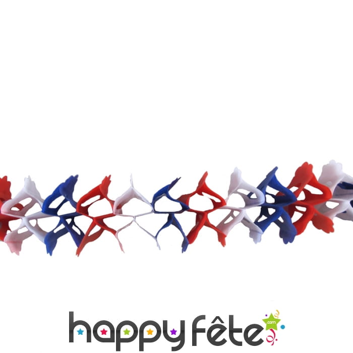 Guirlande iris bleu/blanc/rouge de 3m