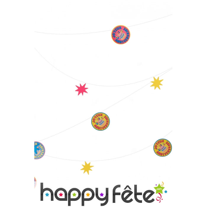Guirlande Joyeux Anniversaire sur fil, 10m