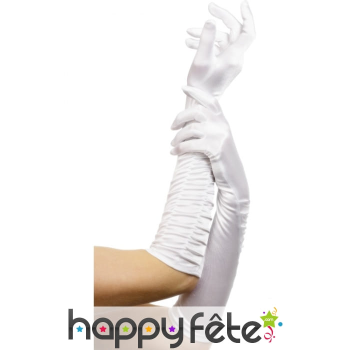 Gants long blanc femme séductrice