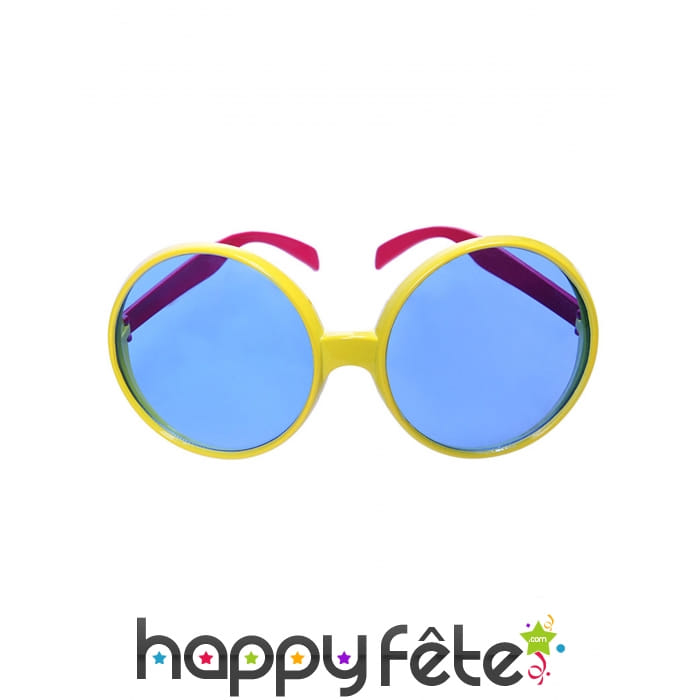 Grandes lunettes disco fun jaunes