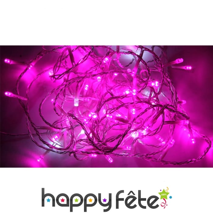 Guirlande lumineuse fuschia de 80 leds