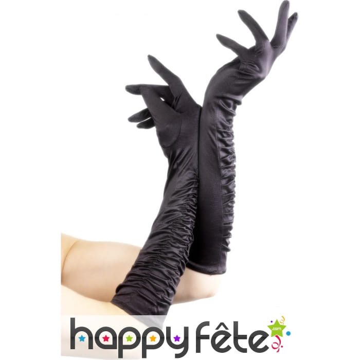 Gants long noir femme séductrice