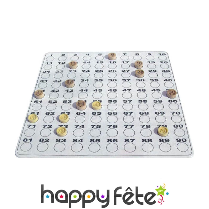 Grille loto pour jetons