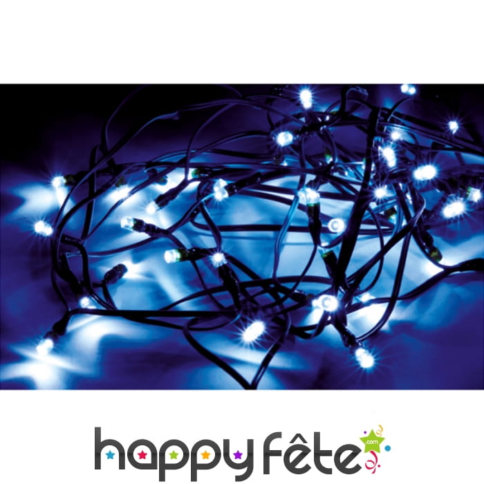 Guirlande led solaire de 4,9m, 50 led bleu