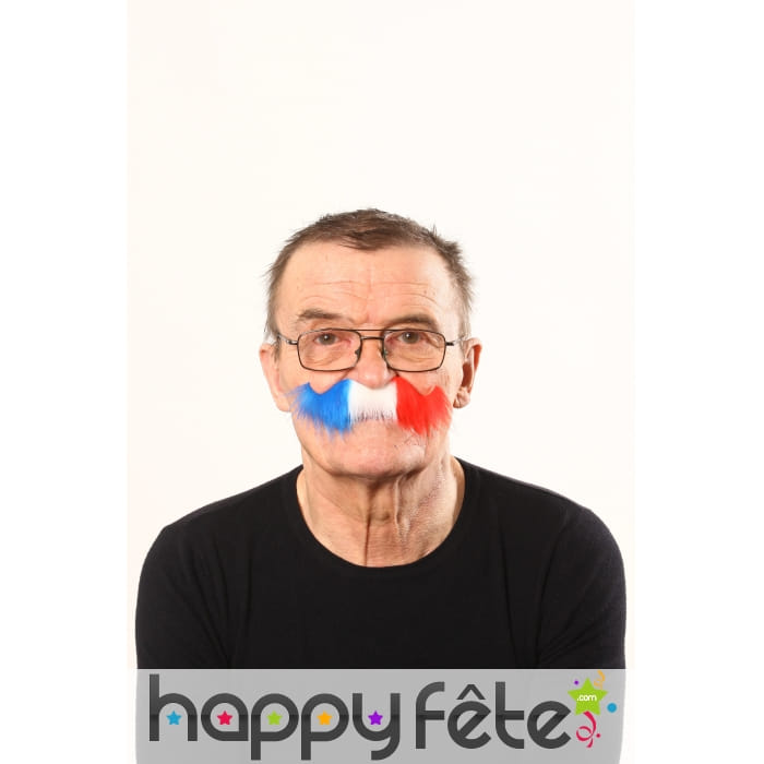 Grosse moustache bleu blanc-rouge