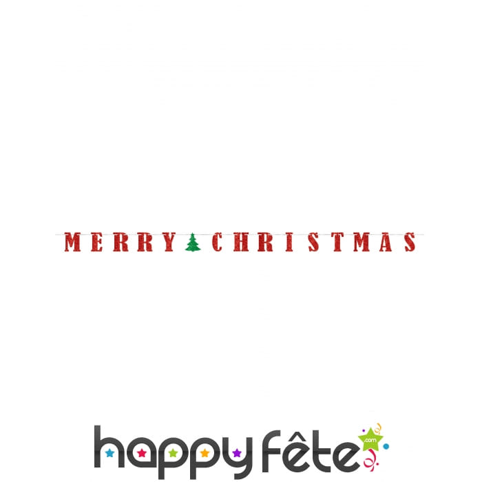 Guirlande Merry Christmas rouge et verte 3,65m