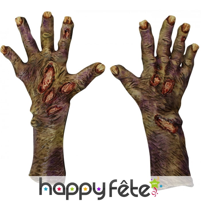 Gants mains de zombie décomposées