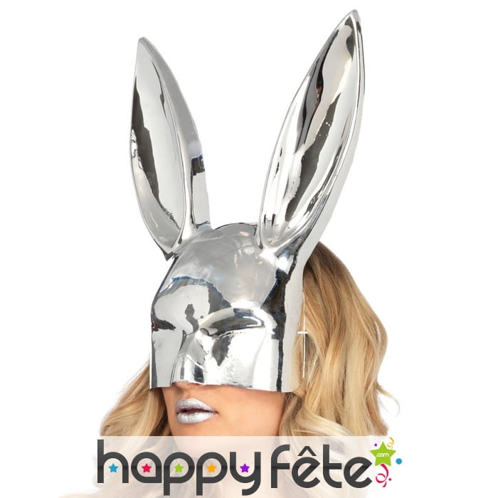 Grand masque de lapin chromé