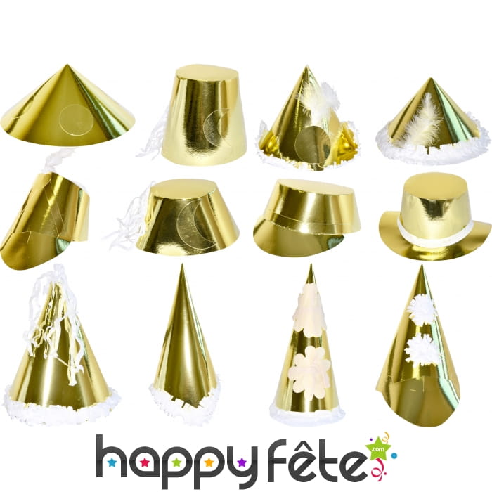 Grand modèle de chapeaux adulte or