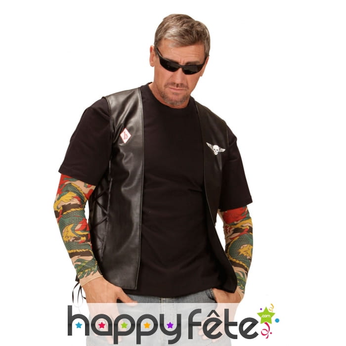 Gilet noir de biker