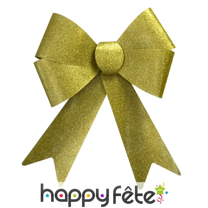 Grand noeud doré à paillettes de 47x36