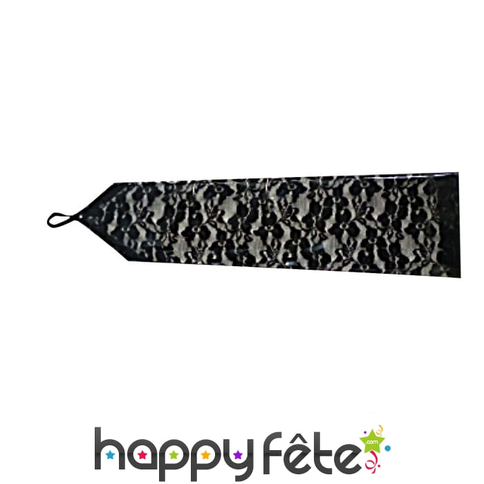 Gants noirs en dentelle avec attache doigt