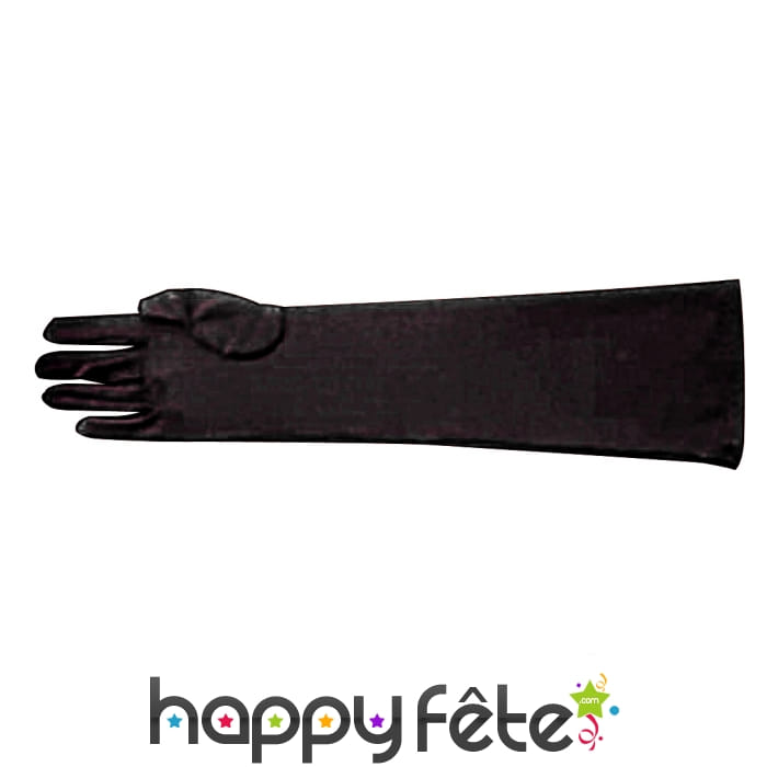 Gants noirs en polyester. 40 Cm