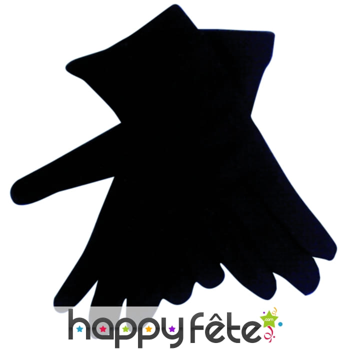 Gants noirs en polyester pour enfant.