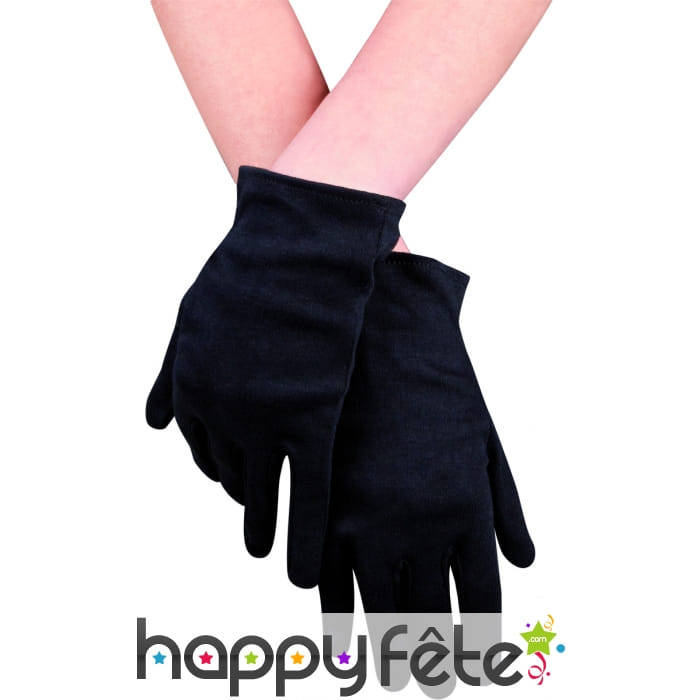 Gants noirs en polyester