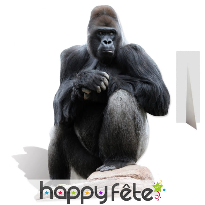 Gorille noir en carton plat taille réelle