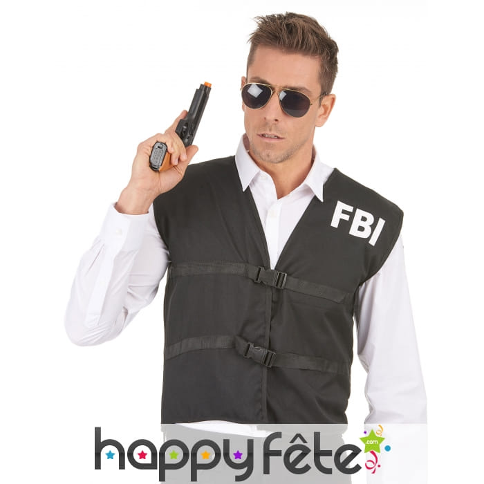 Gilet noir FBI pour homme