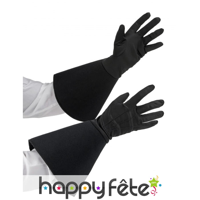 Gants noirs mi-longs style historique