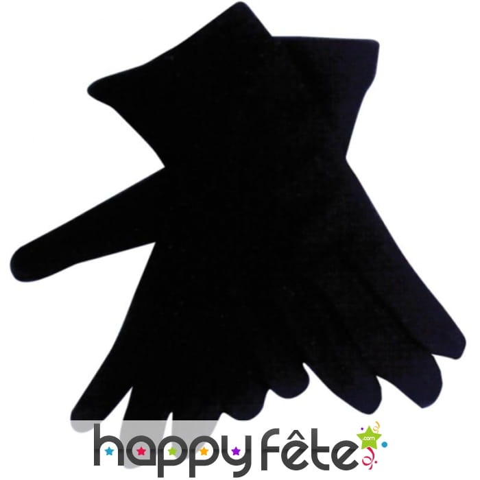 Gants noirs pour enfant en polyester