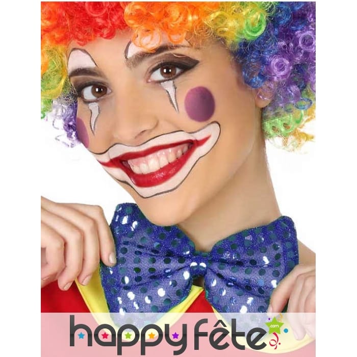 Grand noeud papillon bleu pailleté