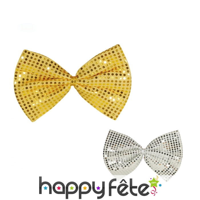 Gros noeud papillon disco à paillettes de 30 cm