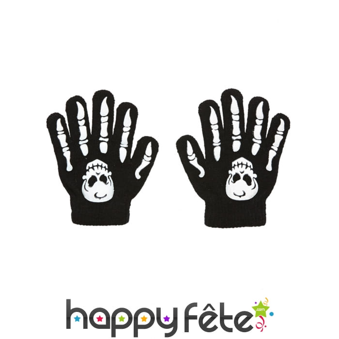 Gants os imprimé crâne taille enfant
