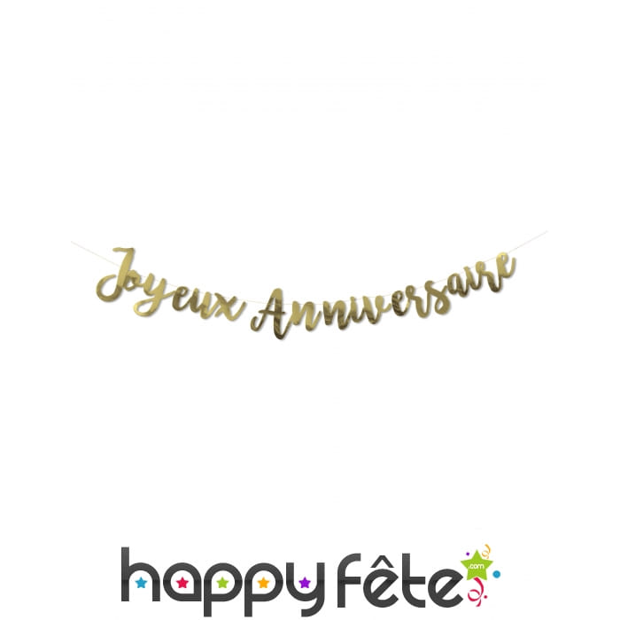 Guirlande or Joyeux Anniversaire de 180cm