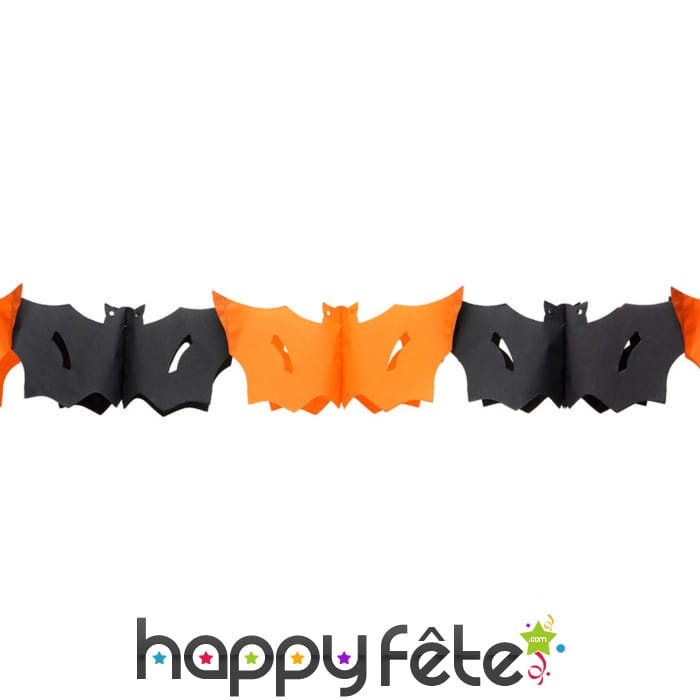 Guirlande orange noire de chauve-souris, 3m