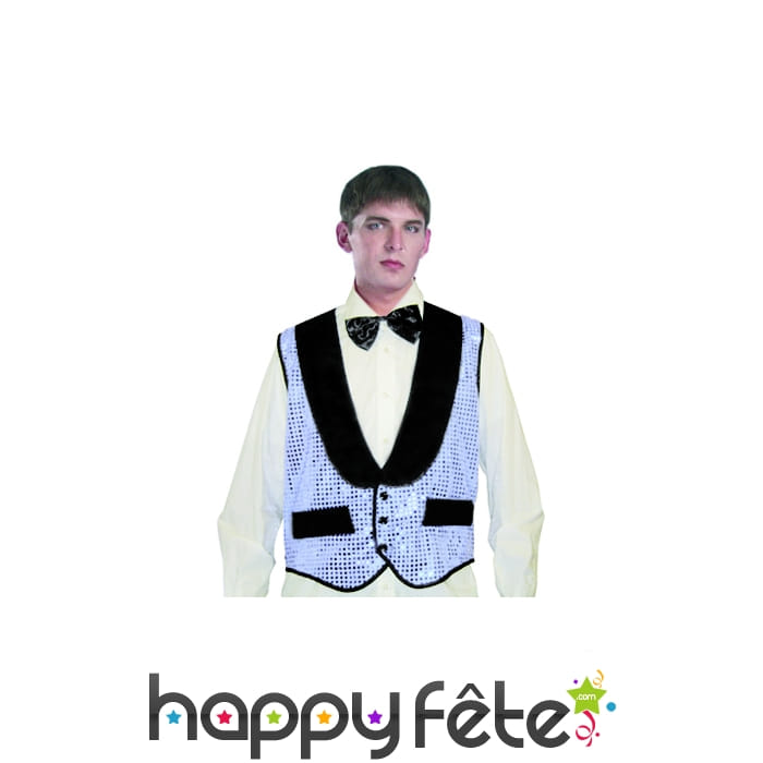 Gilet pailleté argenté