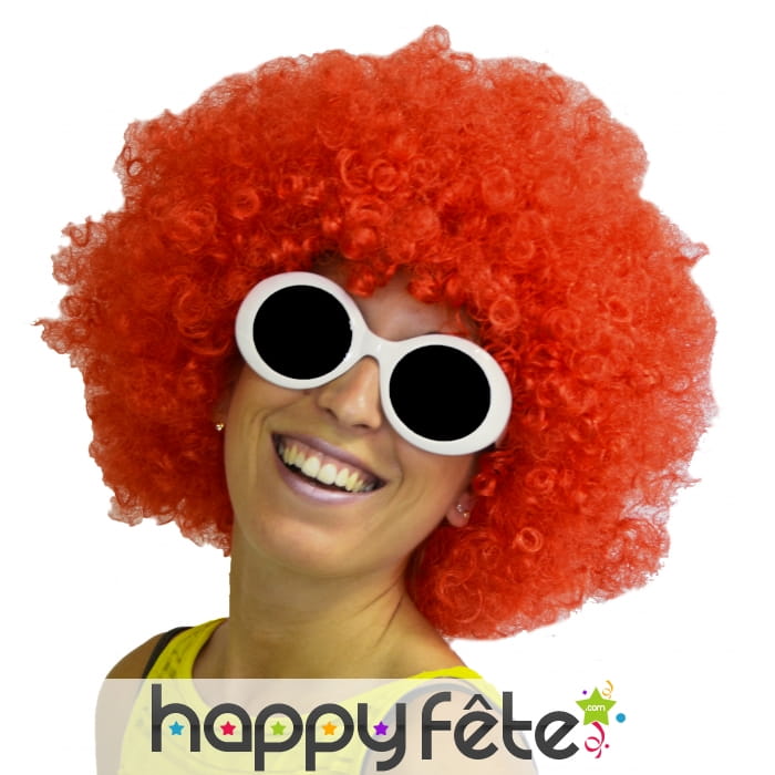 Grosse perruque afro rouge