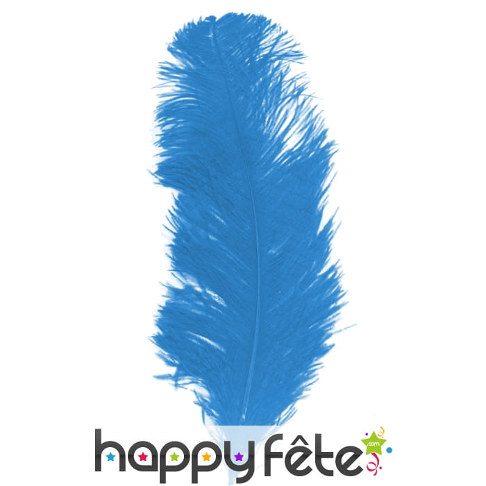 Grande plume bleue d'autruche 25/32cm