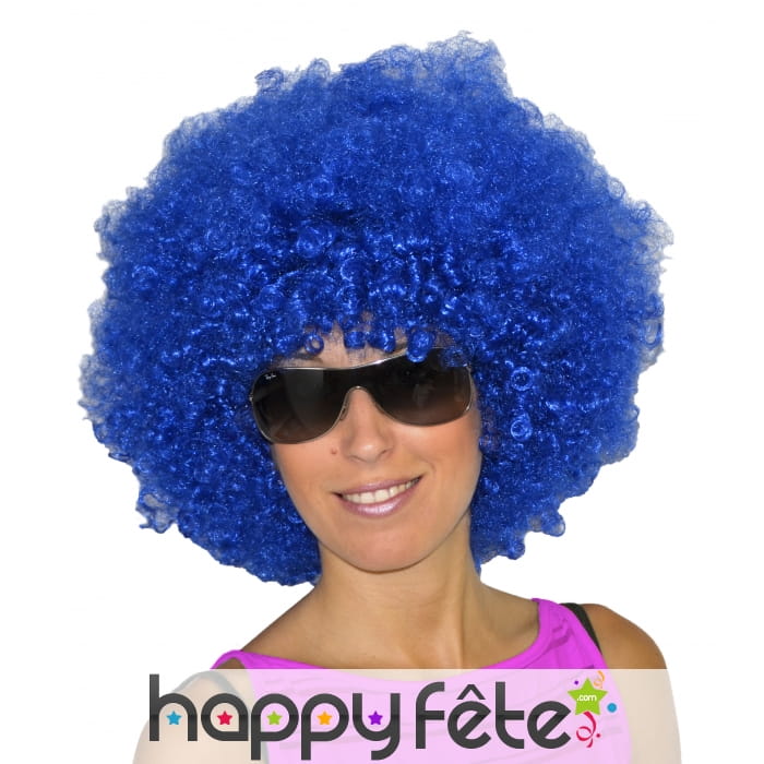 Grosse perruque bleue afro