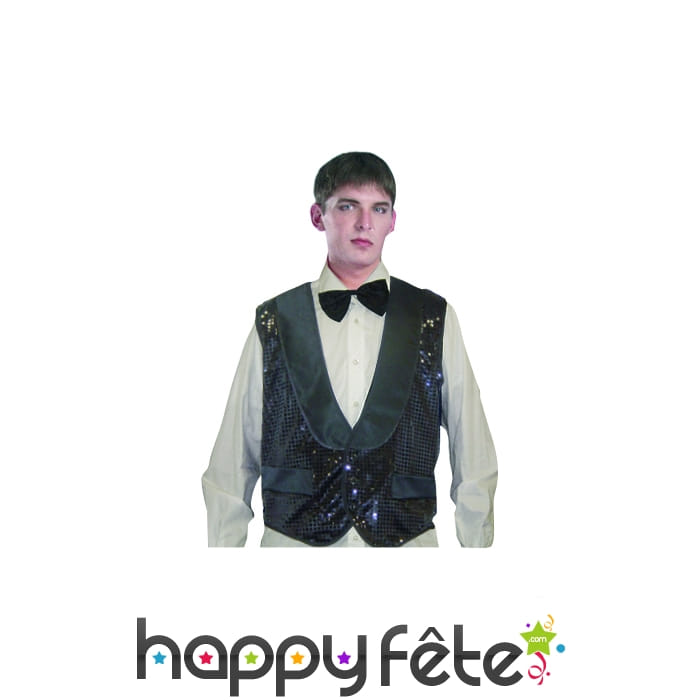 Gilet pailleté de noir