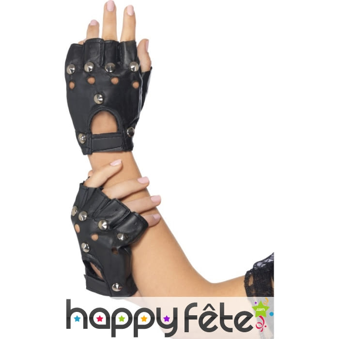 Gants punk noir