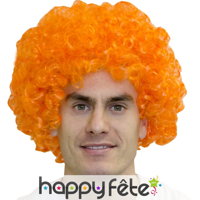 Grosse perruque pop/afro orange