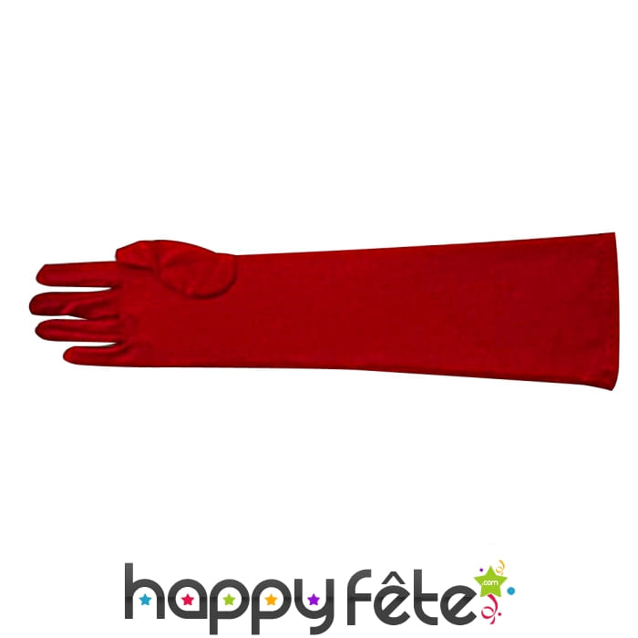 Gants polyester rouge de 40cm