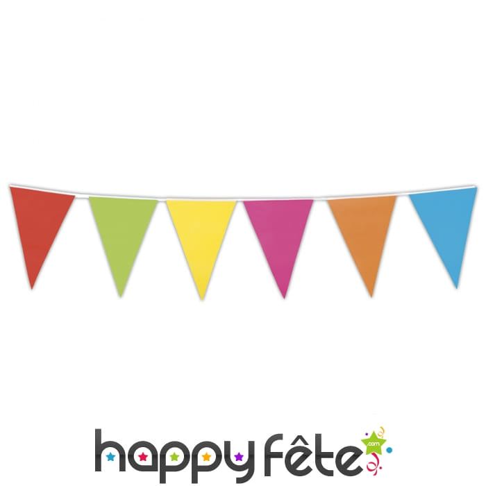 Guirlande pavillons triangulaires multicolores 10m