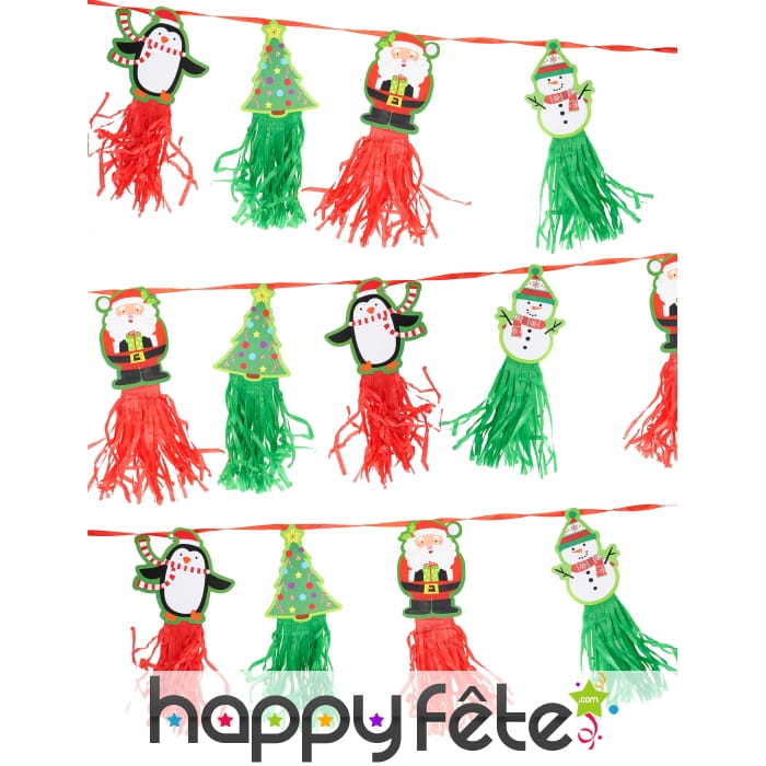 Guirlande réversible de personnage de Noël 2,43m