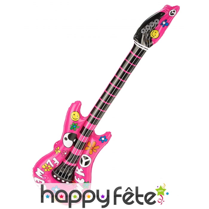 Guitare rock rose gonflable de 105cm